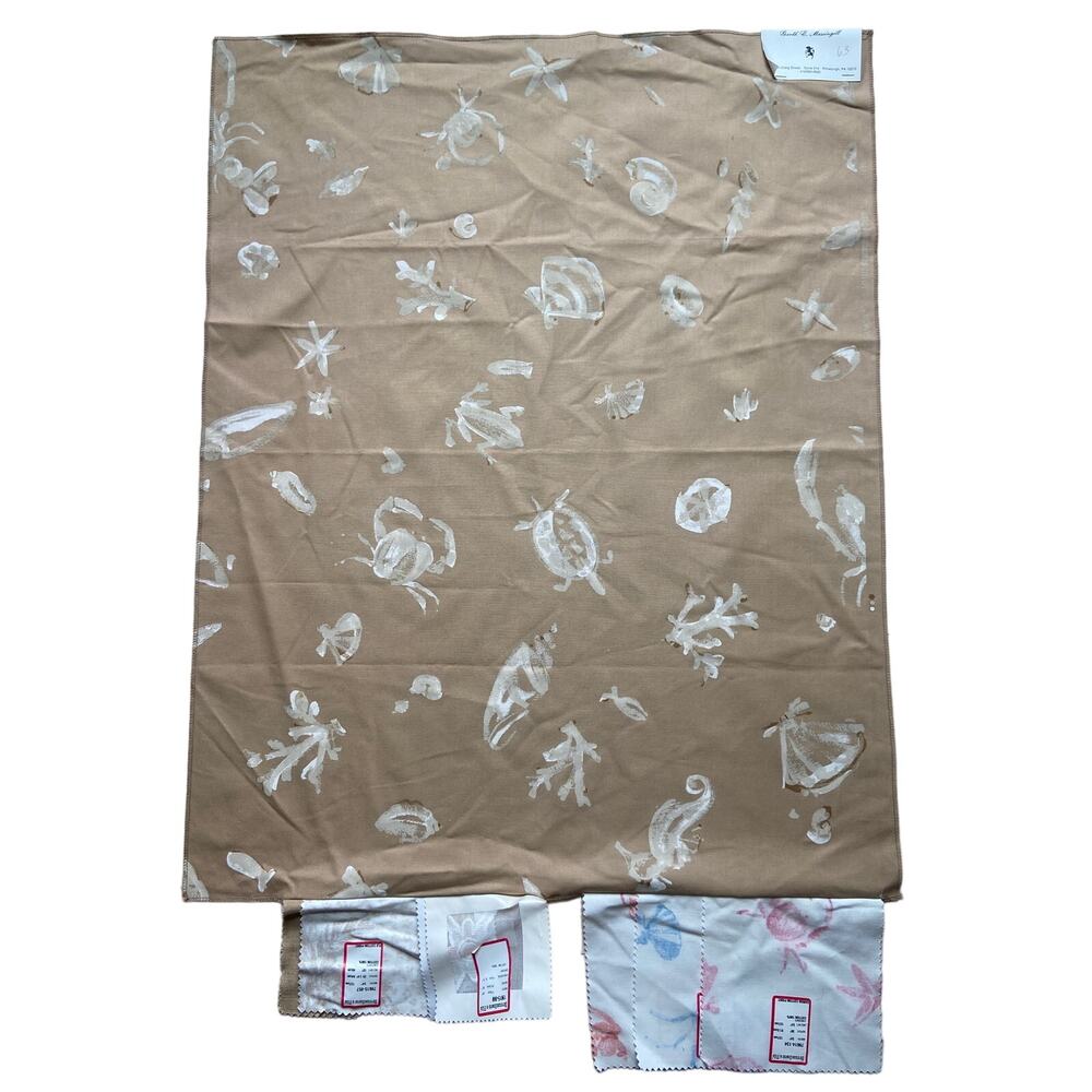 Brunschwig & Fils "Samoa Cotton Print" fabric vintage swatch 28 x 35